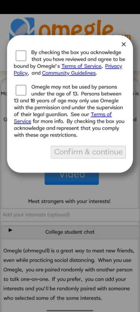 Omegle: Talk to Strangers APK Apps Download for Android 2